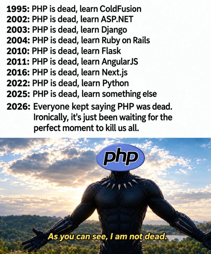 Cover image for #PHPisDead